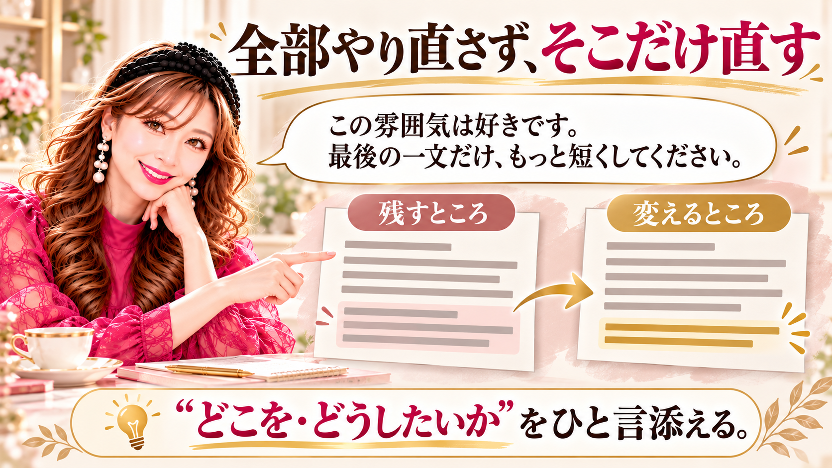 全部やり直さず、気になる所だけ直す