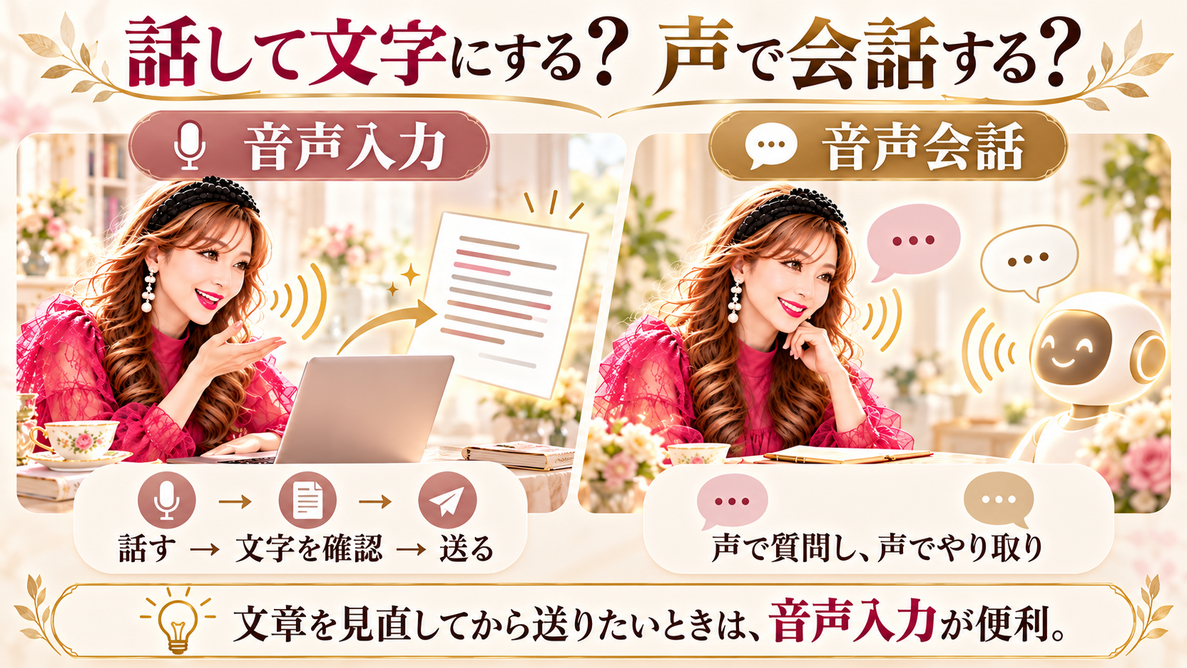 話して文字にする？ 声で会話する？