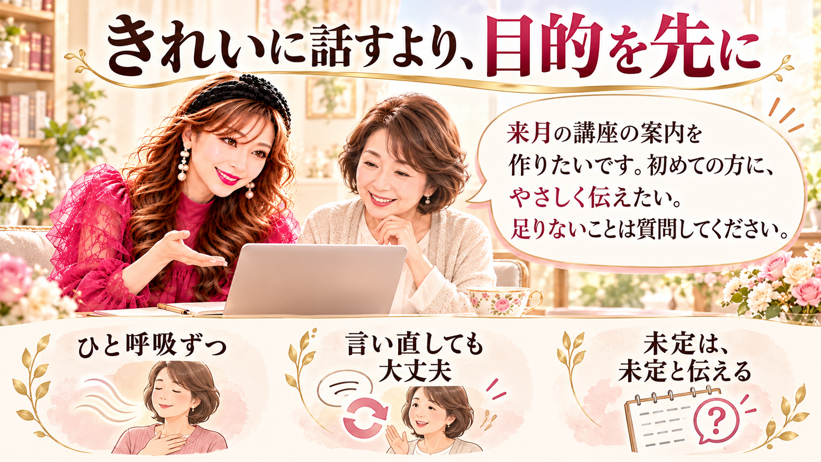 きれいに話すより、目的を先に